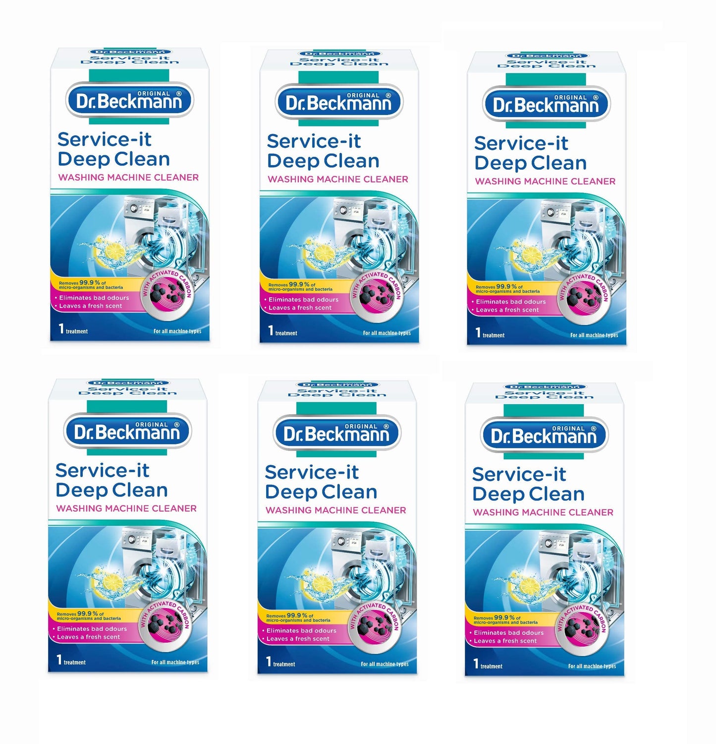 Dr. Beckmann Service-It Deep Clean Washing Machine Cleaner, 6 x 250 g 250 g (Pack of 6) Washing Machine Cleaner 250g (6)