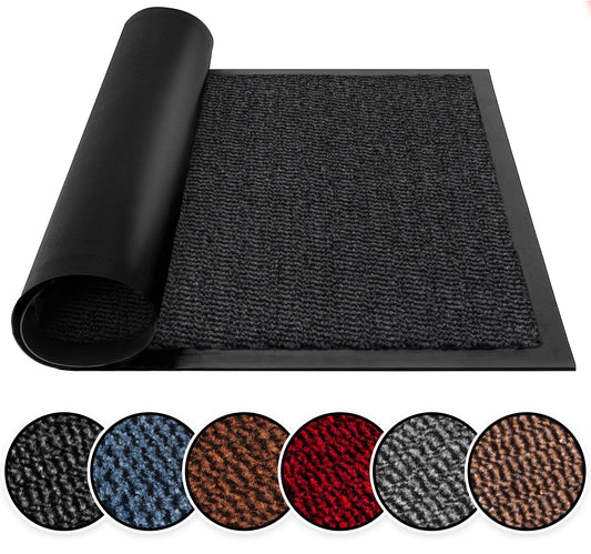 BLADO Washable Door Mats Indoor & Outdoor - Non-Slippery Heavy Duty Doormats Indoor - Stylish & Large Rubber Door Mat - Perfect Dust Grabbing Outdoor & Indoor Door Mat (Anthracite, 50cm x 80cm) Anthracite