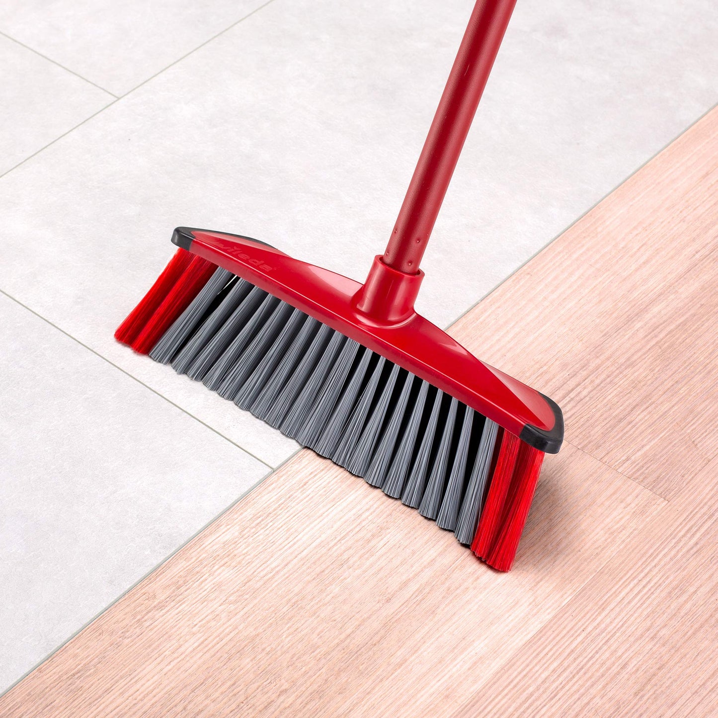 Vileda 160498 3Action Broom Plus Long Handled Dustpan,Red,8 x 8 x 132 cm Dustpan and Broom