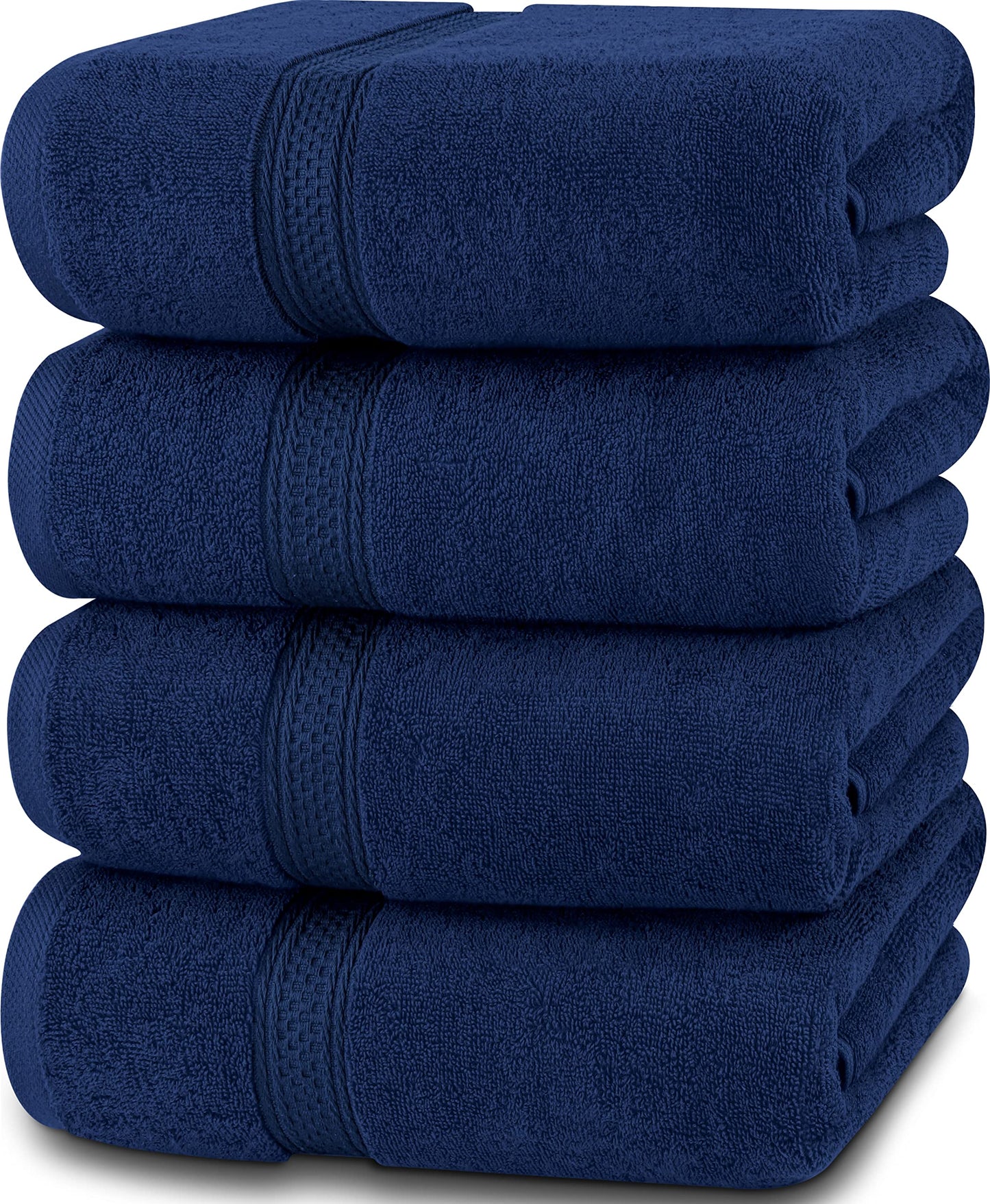 Utopia Towels - 4 Piece Bath Towels Set (69 x 137 CM) - Premium 100% Ring Spun Cotton - Quick Dry, Highly Absorbent, Soft Feel Towels, Perfect for Daily Use (Navy) Navy