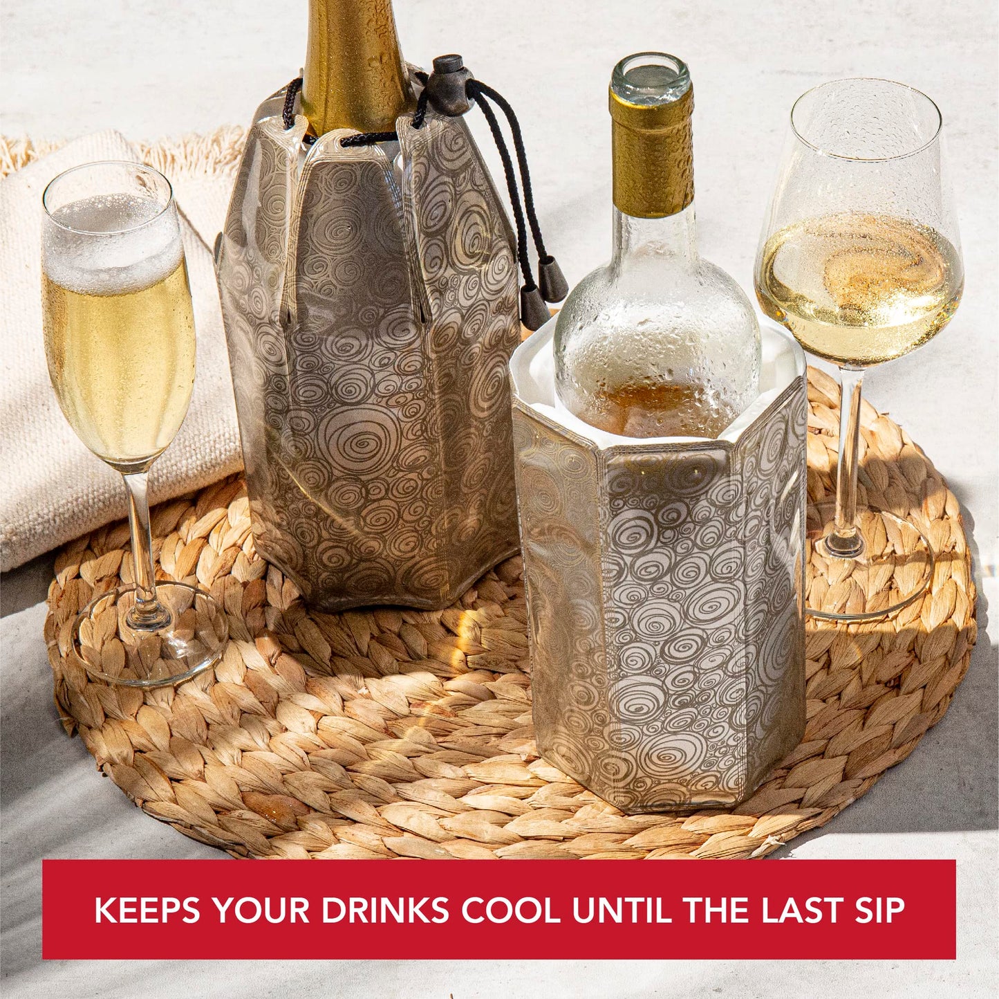 Vacu Vin Rapid Ice Wine and Champagne Cooler Set - Platinum Single