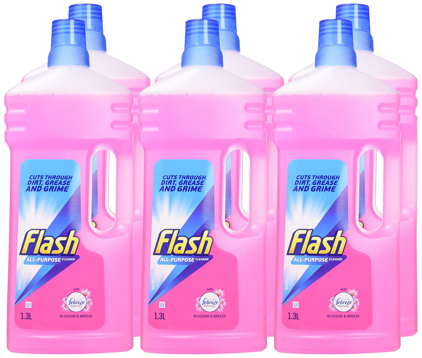 Flash All Purpose Multi Surface Cleaner, Floor Cleaner Liquid, Cherry Blossom, 7.8 Litres (1.3 L x 6) 1.3 L x 6