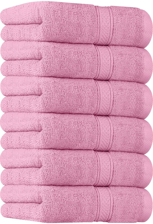 Utopia Towels - Premium Hand Towels - 100% Combed Ring Spun Cotton, Ultra Soft and Highly Absorbent, Extra Large Thick Hand towels 41 x 71 cm, Hotel & Spa Quality Hand Towels (6-Pack) (Pink) Pink